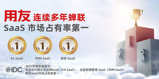 用友荣获多项SaaS市场占有率第一